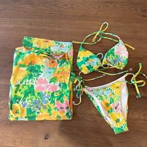 With Jean 3 piece bikini set